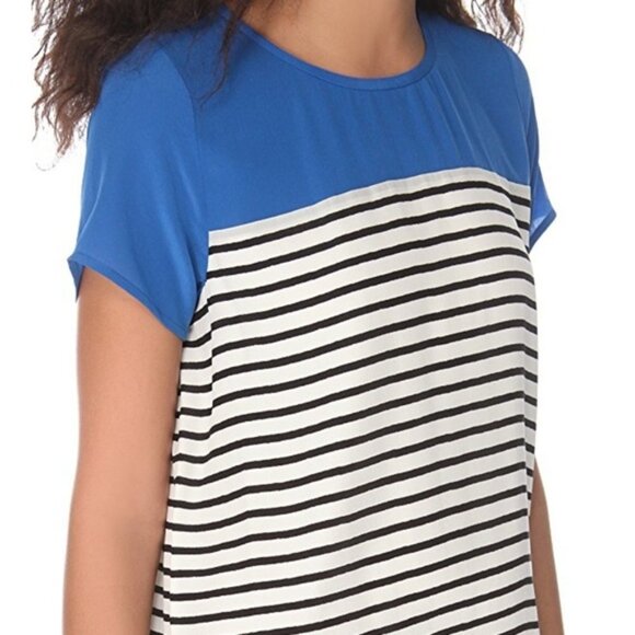 Joie Momsen Short Sleeve Striped Silk Shift Dress Womens Size XS - Picture 3 of 10